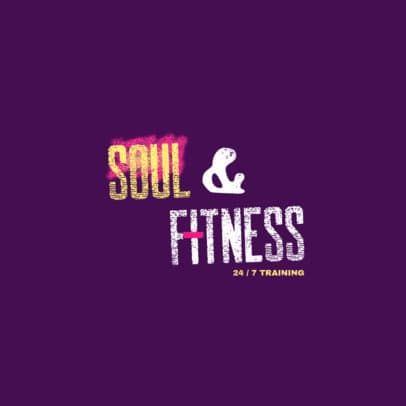 Gym Logo Template Featuring Stencil-Like Typeface