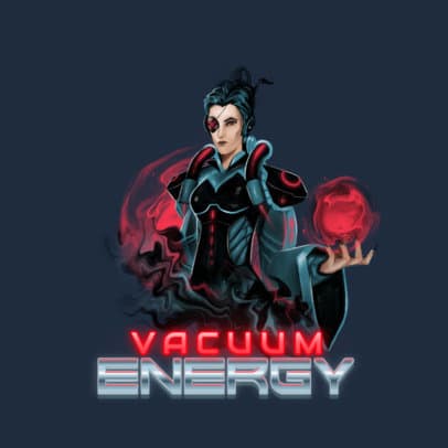 Gaming Logo Template Featuring an Evil Female Character Inspired by Moira From Overwatch