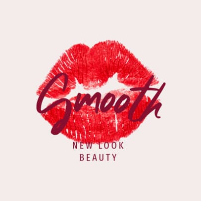 Beauty Logo Maker Featuring a Lipstick Kiss