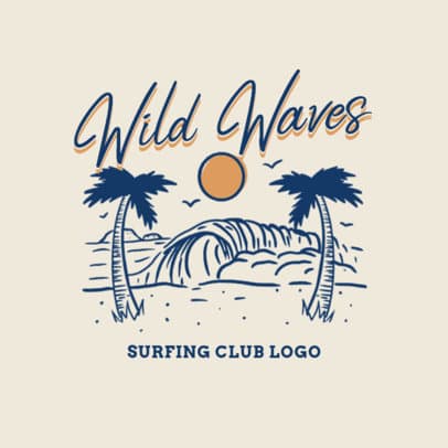 Surfing Apparel Logo Creator with Vintage Beach Graphics
