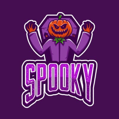 Gaming Logo Creator Featuring a Spooky Pumpkin Character