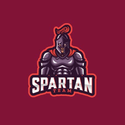 Gaming Logo Template with a Spartan Warrior Graphic