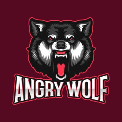 Logo Template Featuring an Aggressive Wild Wolf Graphic 