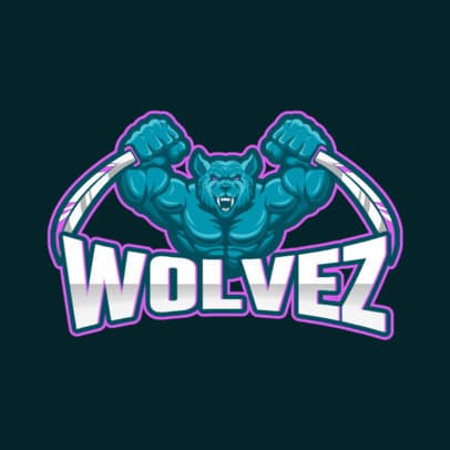 Cool Gaming Logo Maker Featuring a Lycanthrope Illustration 