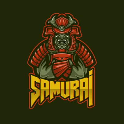  Logo Maker for Gamers Featuring an Evil Samurai Warrior Illustration