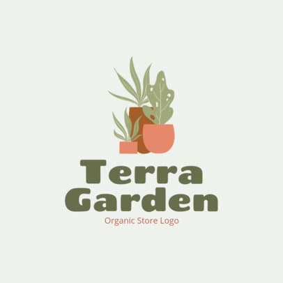 Logo Maker Featuring an Illustration of Plant Pots