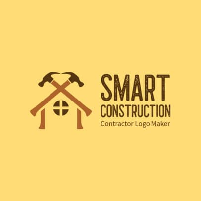 Logo Template for Contractors with a House Clipart