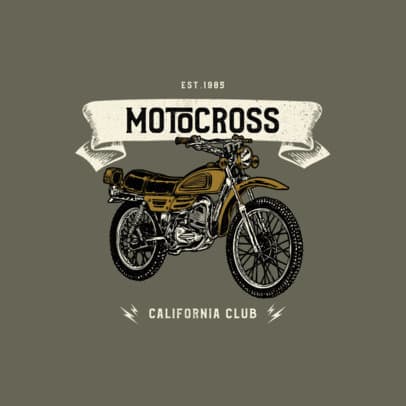 Biker Club Logo Maker Featuring Classic Motocross Bikes