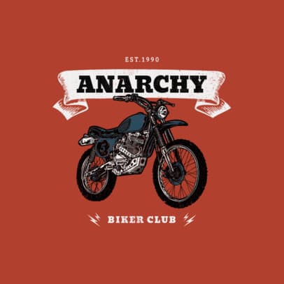 Logo Generator for a Biker Club Featuring an Engraved Bike Graphic