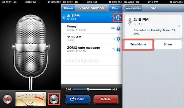 Shorten Voice Memo Recordings Iphone