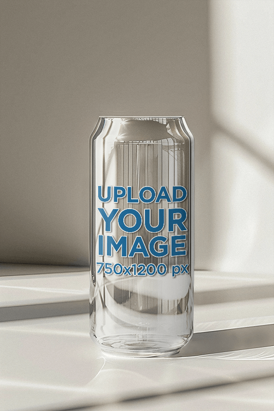 Ai Generated Mockup Featuring A Beer Can Glass Placed On A Table