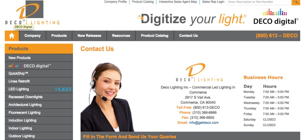 Stock Photo Model Featured on a Lighting Website