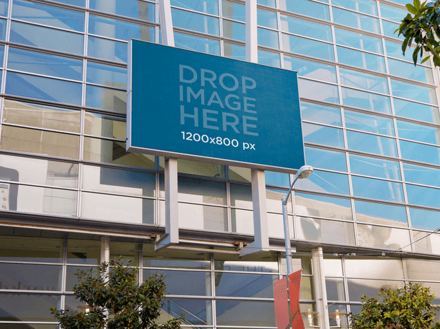 Billboard Mockup on a Glass Building