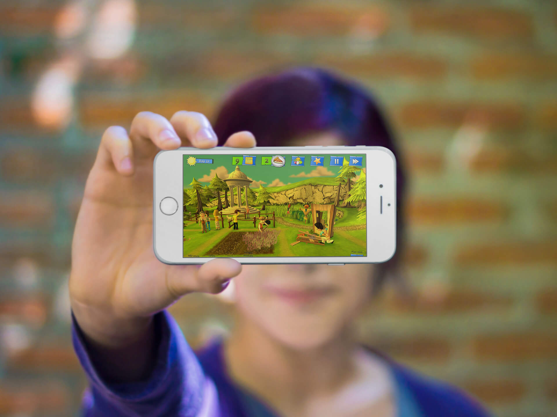 Gaming Iphone Mockup Little Girl