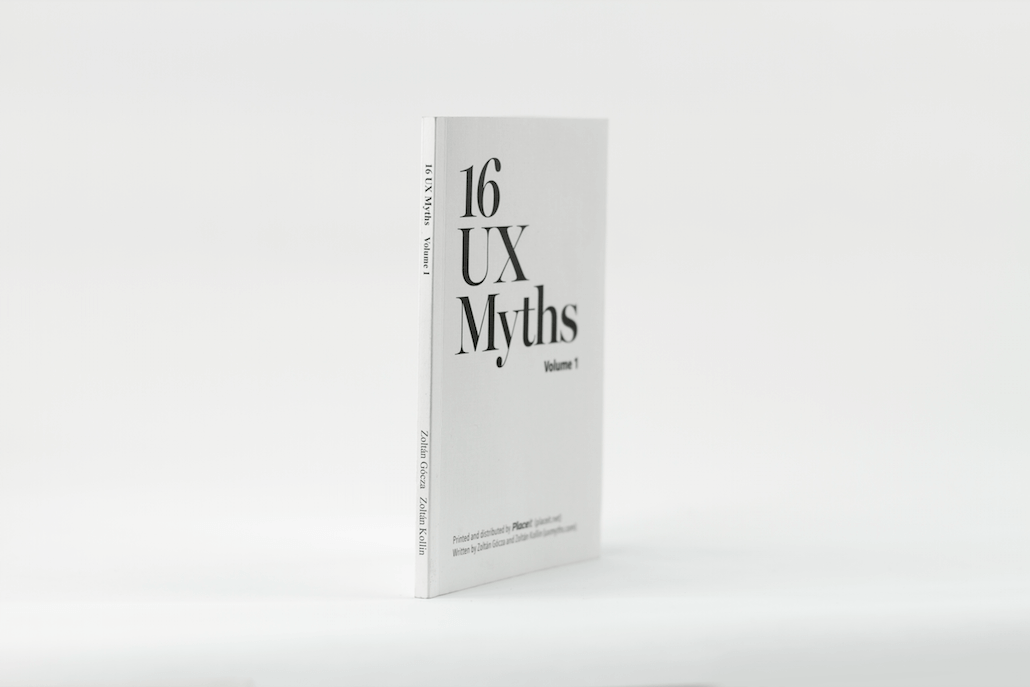 16 UX myths book in white