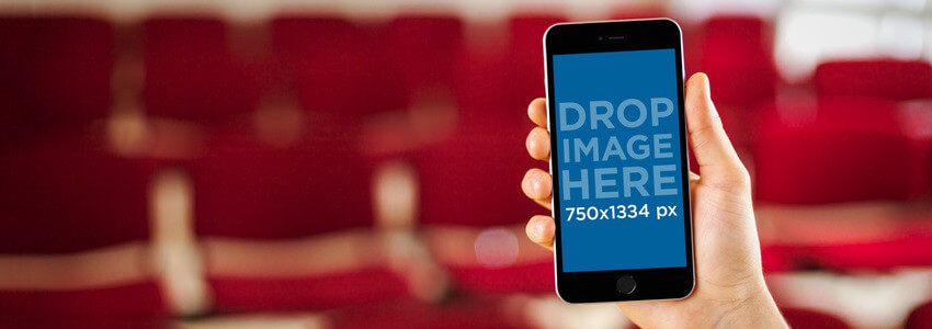 iPhone 6 Mockup Template at a Movie Theater