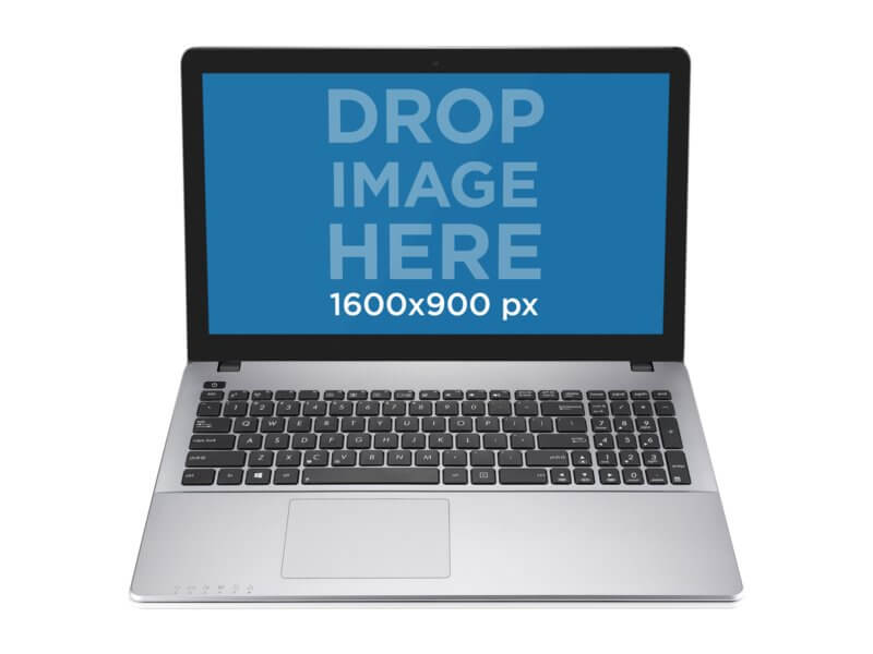 Pc Png Mockup Of Silver Laptop Over Transparent Background