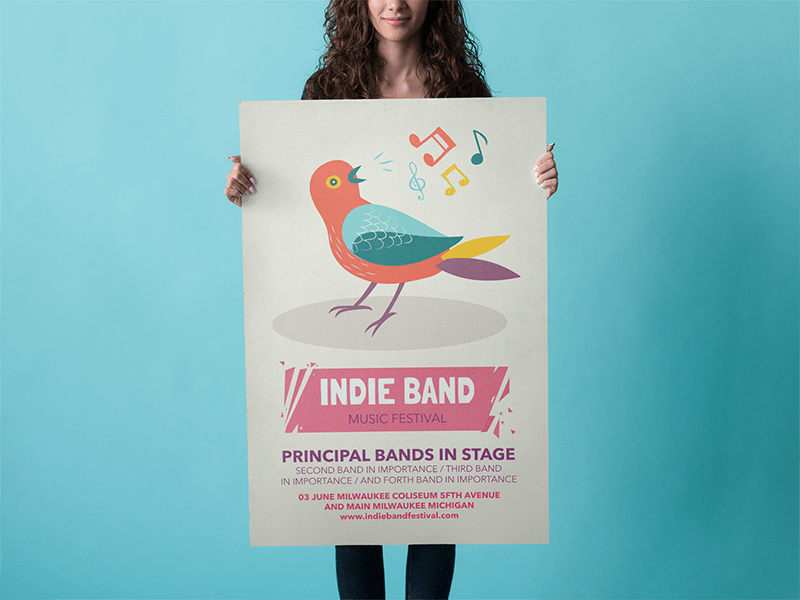 Poster Mockup With A Girl