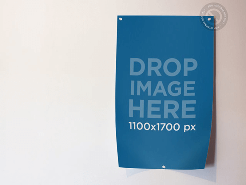 poster mockup on a wall