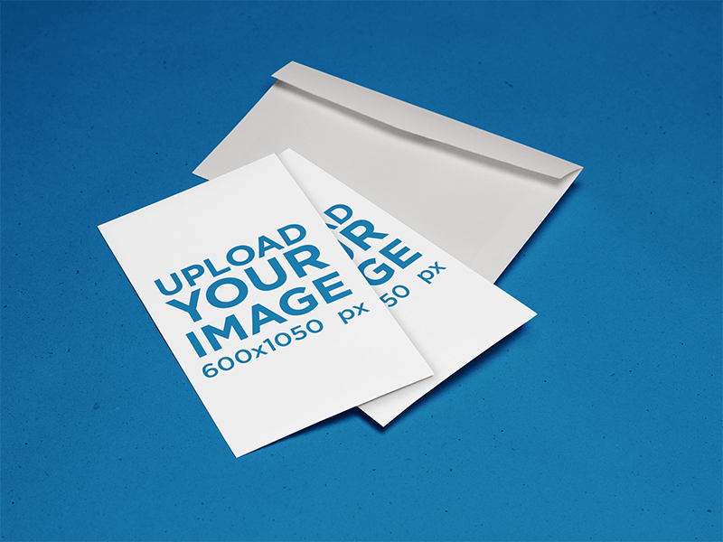 Mockup Featuring Two Business Cards Lying On Top Of An Envelope