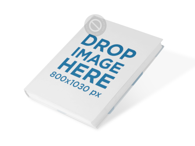 Hardcover E-Book Mockup Over a Solid Background