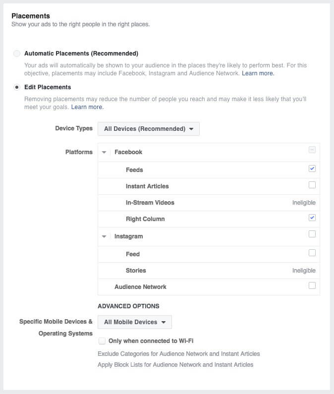 Facebook Ads Guide: Plaatsing