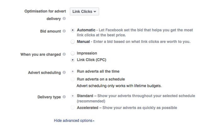 Facebook Ads Guide: Advanced Options
