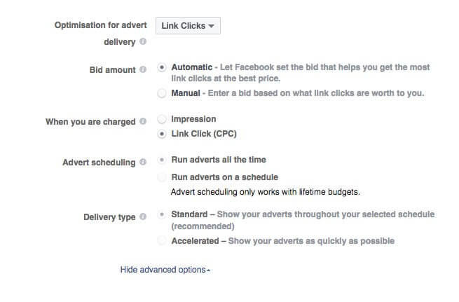 Facebook Ads Guide: geavanceerde opties