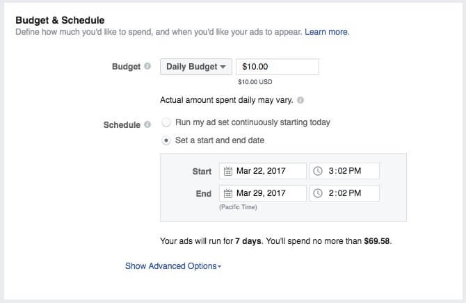 Facebook Ads Guide: rozpočet