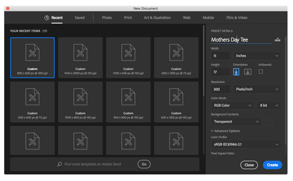 Adobe Sizes