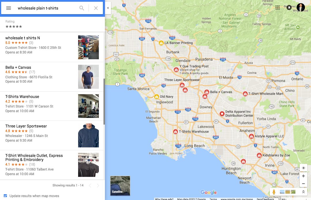 find-t-shirt-distributors-google-maps