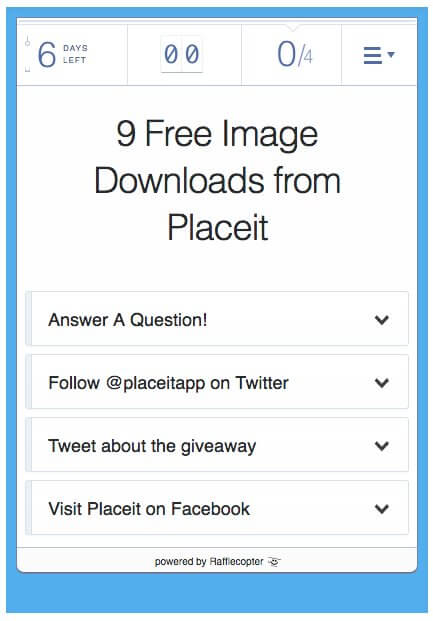 rafflecopter widget placeit