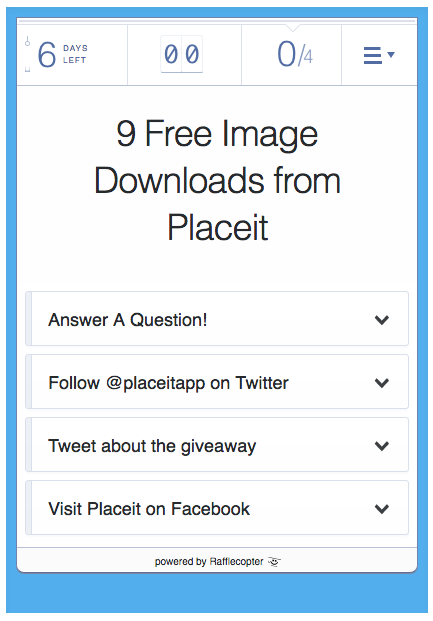 rafflecopter widget placeit