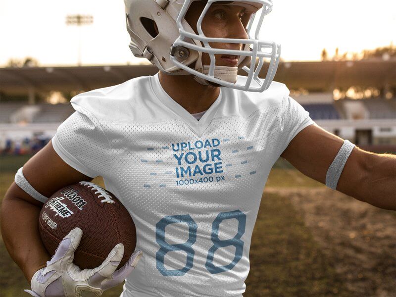 Design a Realistic American football Uniform using a Photoshop mockup 