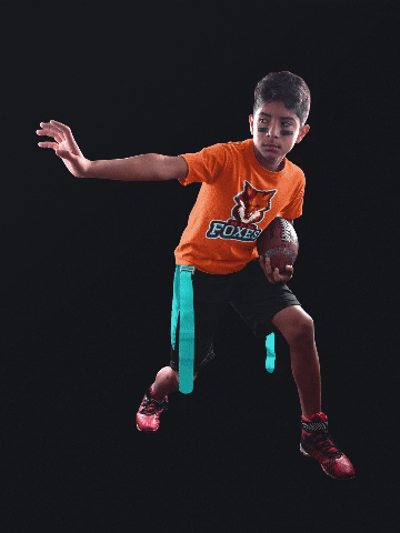 Mockup of a kid with a football pose and a customized jersey in different models and colors 