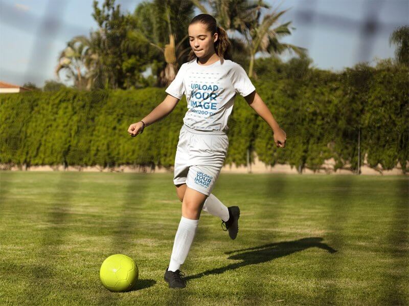 Custom Soccer Jersey Girl Running