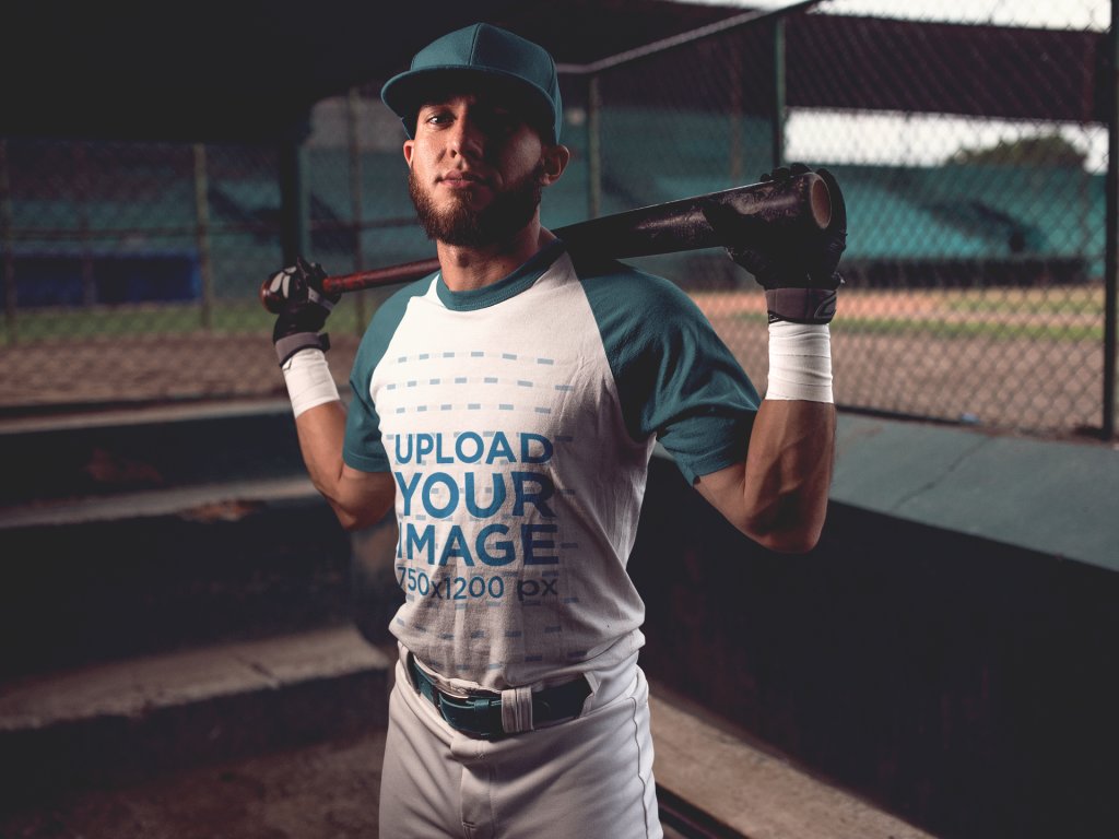 Placeit - Transparent Baseball Uniform Builder - Front Shot of a Batter in  Dark Room