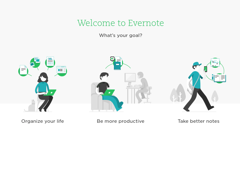 Evernote intro screen