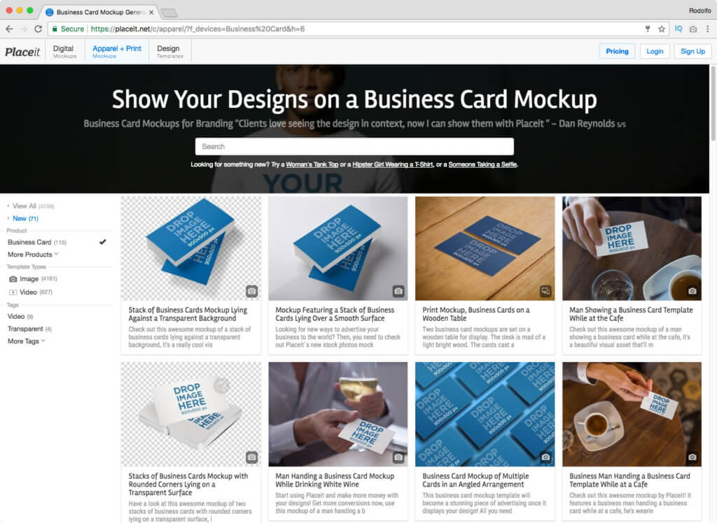 How To Make A Business Card Mockup Placeit Blog