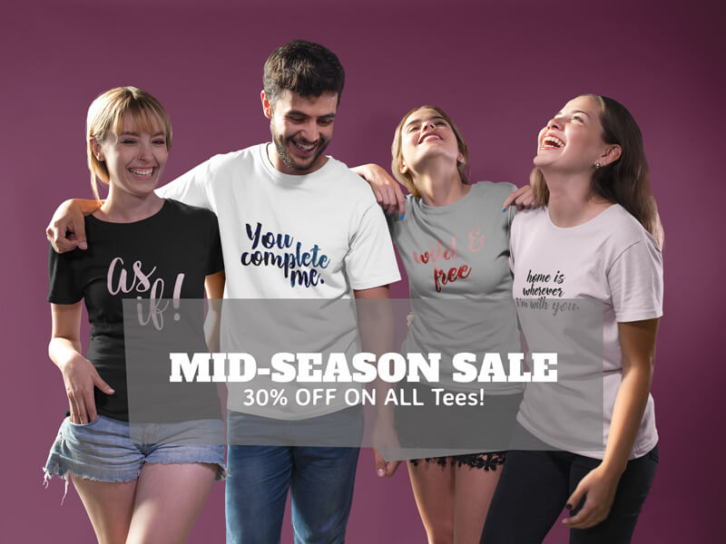 Facebook Ad - Group of Four Happy Friends Wearing Different Tshirts