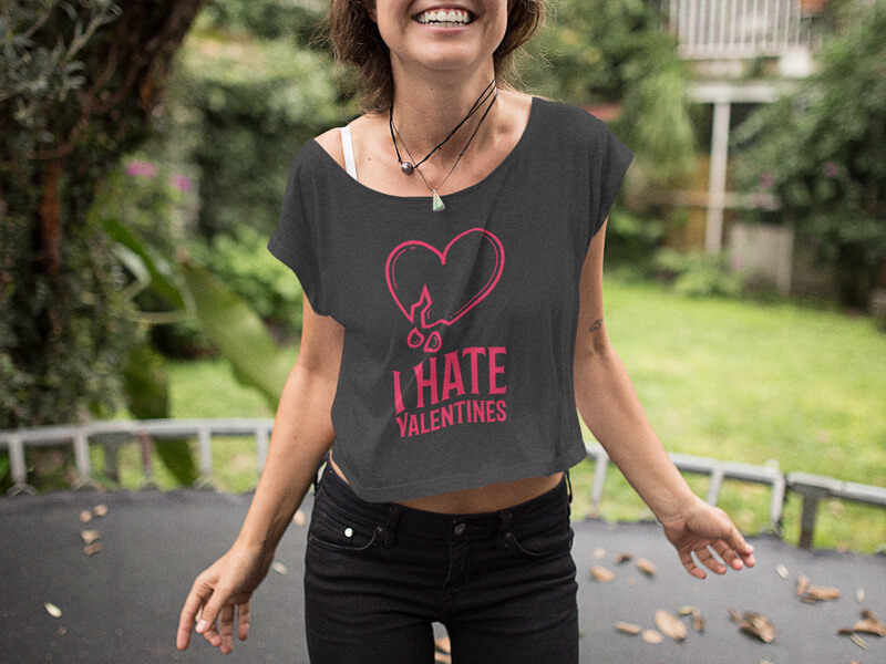 T-Shirt Mockup of a Lady Wearing a Valentine's Day Tee