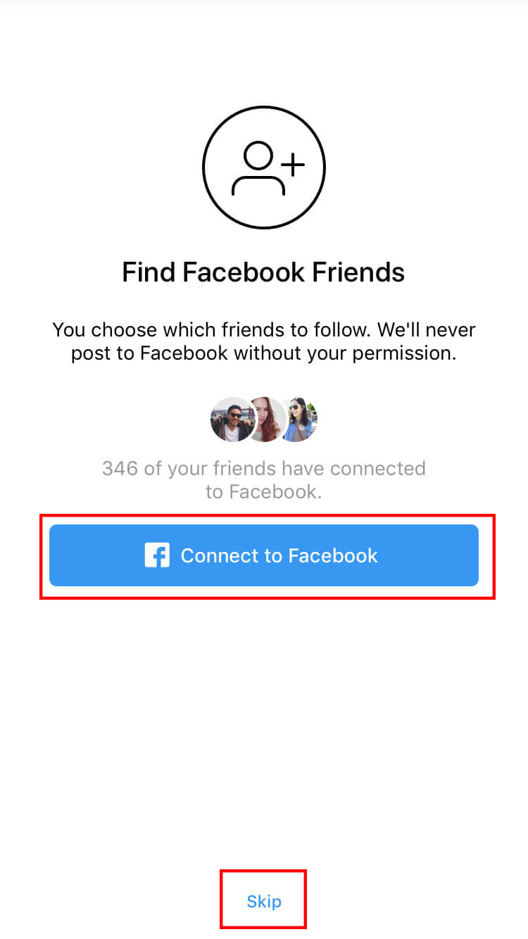 Start following your friends or skip this step for now.