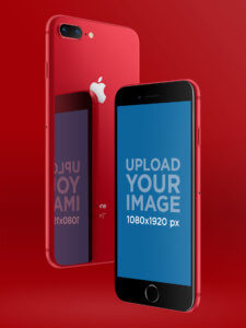 Red Iphone Mockup
