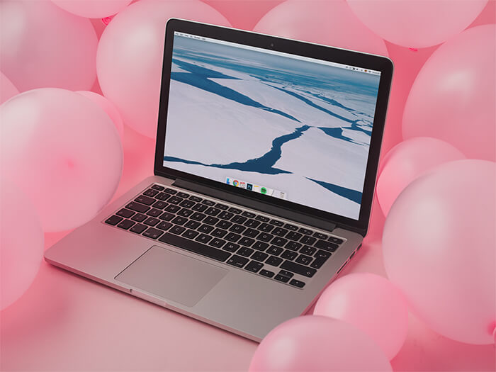 Macbook 2011 Mockup Pink Background Copy