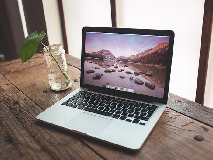 Macbook Mockup Wooden Desk Copy