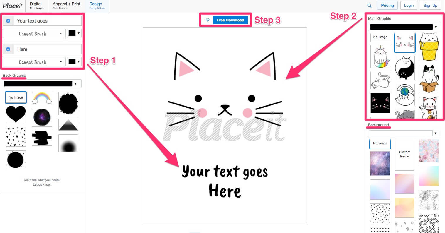 Placeit Cat T Shirt Design Maker