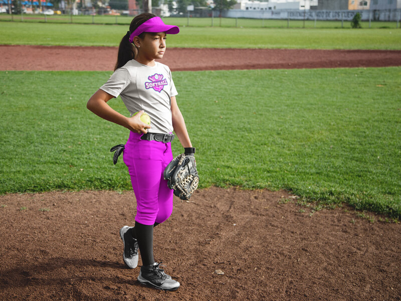 Mockup of a Girl at a Softball Field