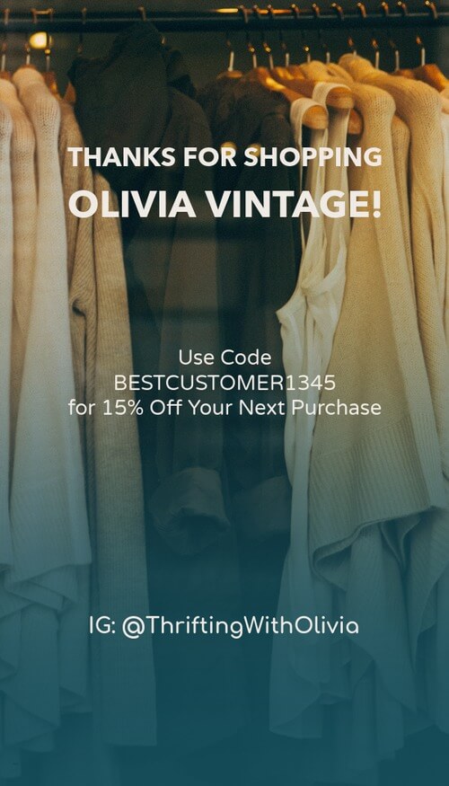 Olivia Vintage Fashion Business Card