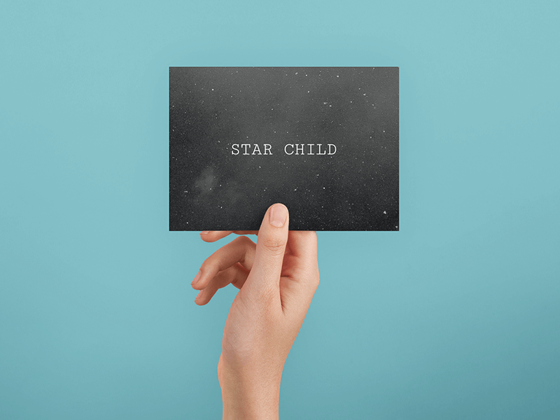 Postcard Mockup with a Galaxy Design