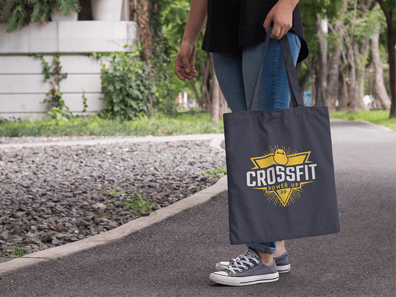 Tote Bag Mockup For A Crossfit Gym